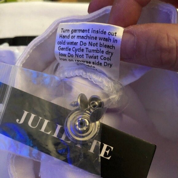 Juliette sz 10 White Sequin Bell Bottom Jeans NWT - Picture 7 of 10